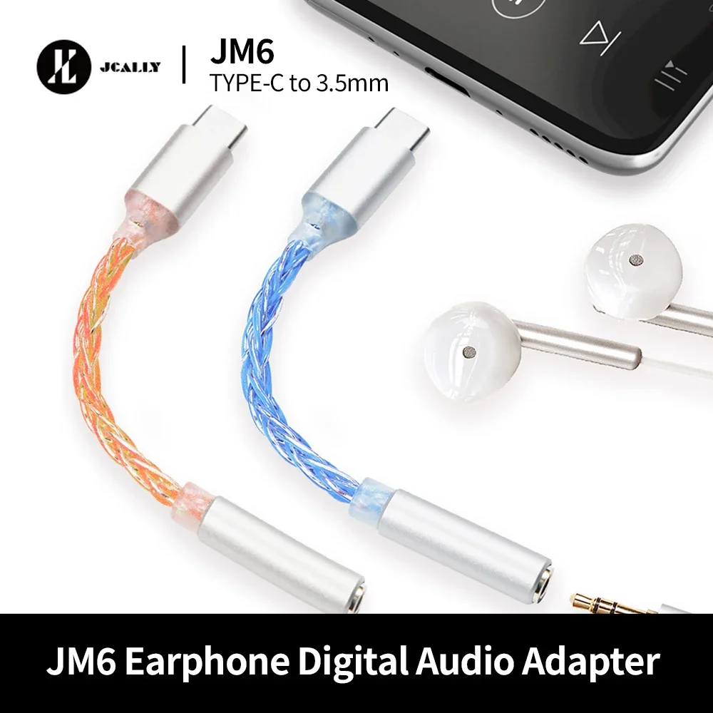 JCALLY JM6 Typ-C zu 3,5mm Audio-Adapter: Unterstützt Telefonate, Karaoke, U-Key, Live-Streaming & Gaming für Huawei Xiaomi Samsung