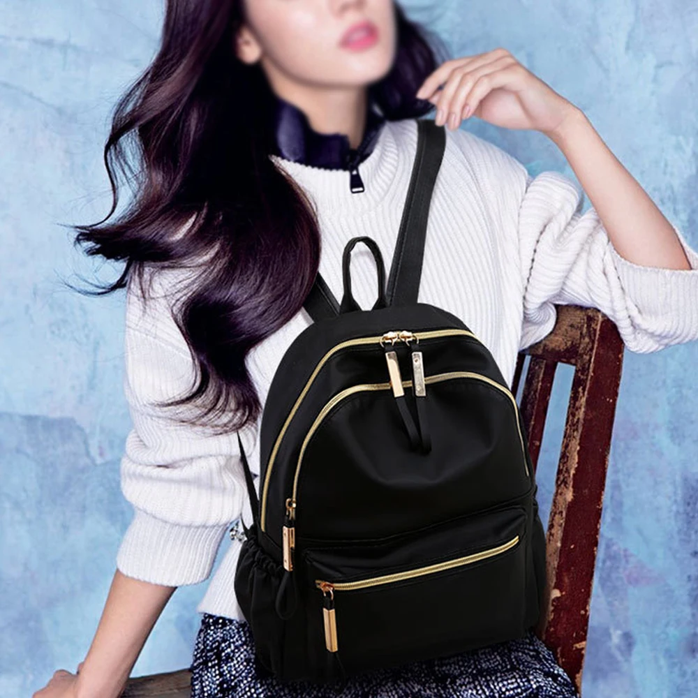 Casual Oxford Backpack Women Waterproof Nylon School Bags for Teenage Solid Color mochila escolar женский рюкзак