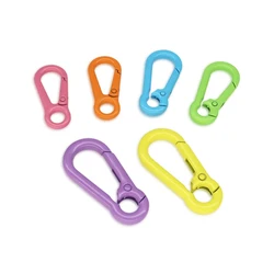 5pcs moschettone Color caramella gancio portachiavi in lega colorata Clip moschettoni per fare gioielli portachiavi connettore risultati fai da te