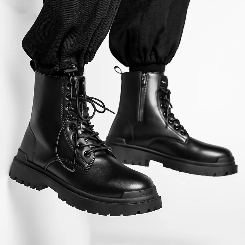 

Men's British Style Black Leather Shoes | 2024 Autumn & Winter New Arrival | Versatile Business Formal & Casual Work Boots