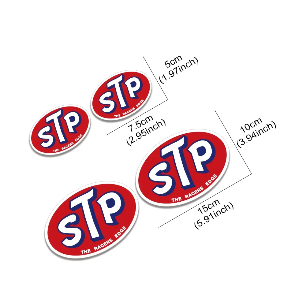 STPレーサーエッジヴィンテージオイルカーステッカー、1960年代70年代のレーシングスタイル、リッチハードペティビニールデカール、オートチューニングアクセサリー、オリジナル、2個