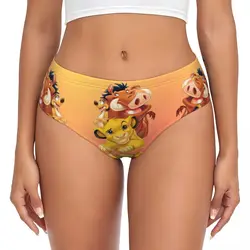 Custom King Lion Simba Brief Panties Women's Breathable Hakuna Matata Cartoon Movie Underwear