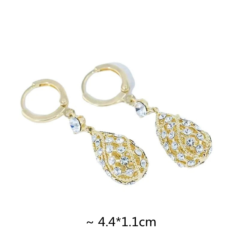 Korean Crystal Water Drop Earrings Sparkly Rhinestone Dangle Earring Fashion Elegant Versatile Jewelry for Woman Girls Gifts