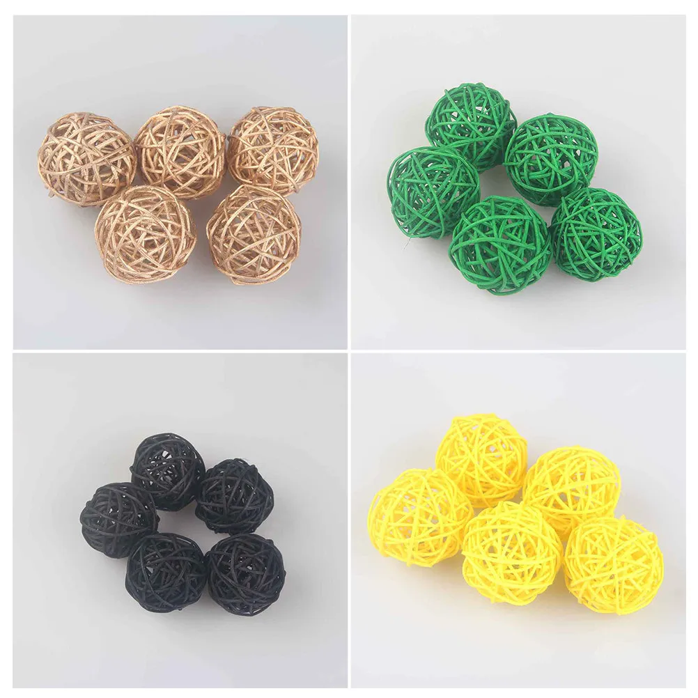 15Pcs Wicker Rattan Hanging Ball Decorations Exquisite Vine Pendants for Party Holiday Decor DIY Tree Ornaments Indoor Outdoor