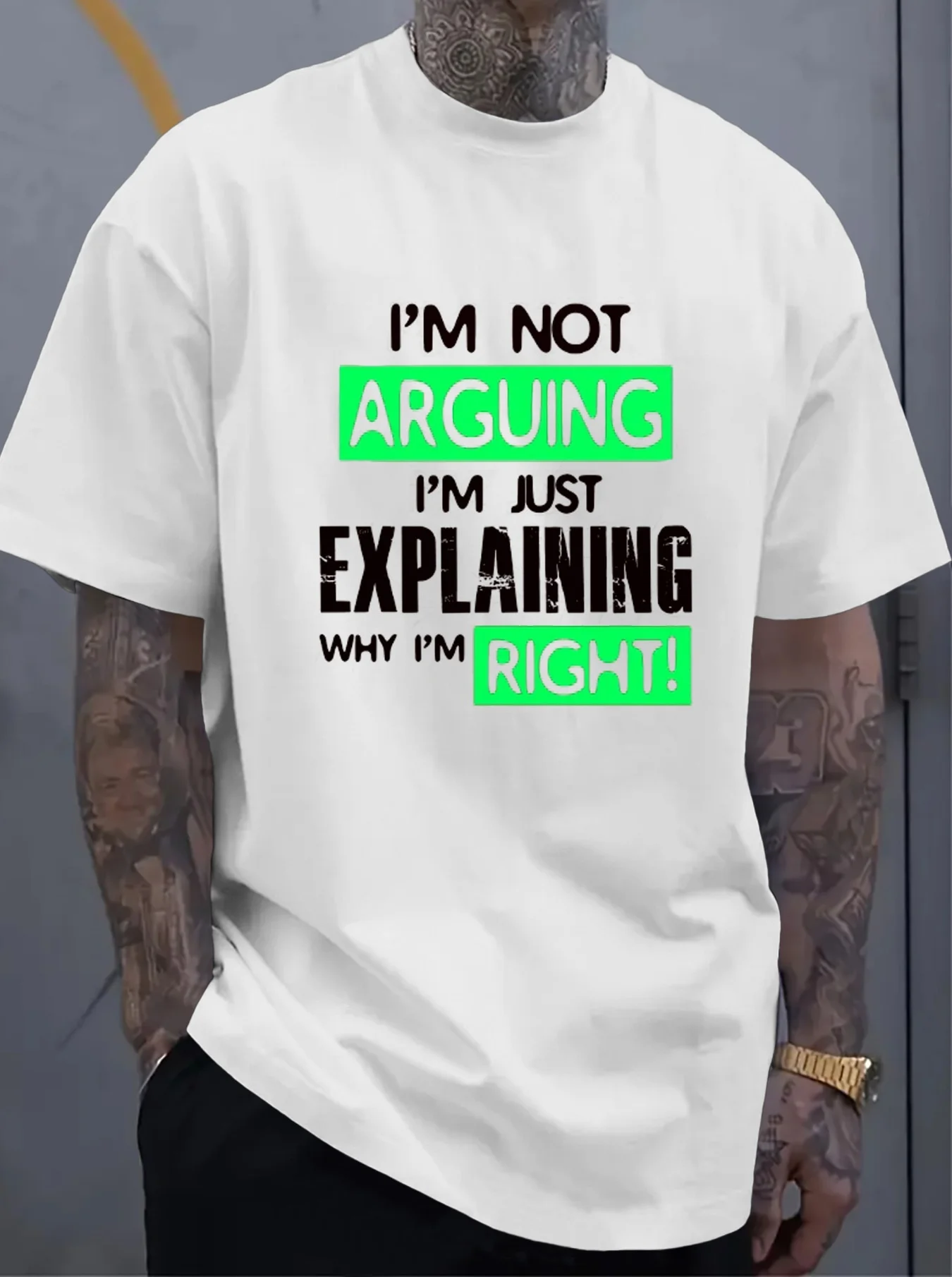 

Мужская футболка с забавными цитатами: «Я не духая. Я просто объясняю, почему я прав!" Футболка