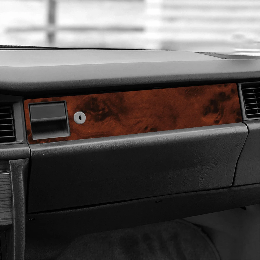 For Mercedes-Benz W201 190 190E 190D 1982-1993 Accessories Wood Grain Soft Plastic Car Co-pilot Instrument Panel Trim Sticker