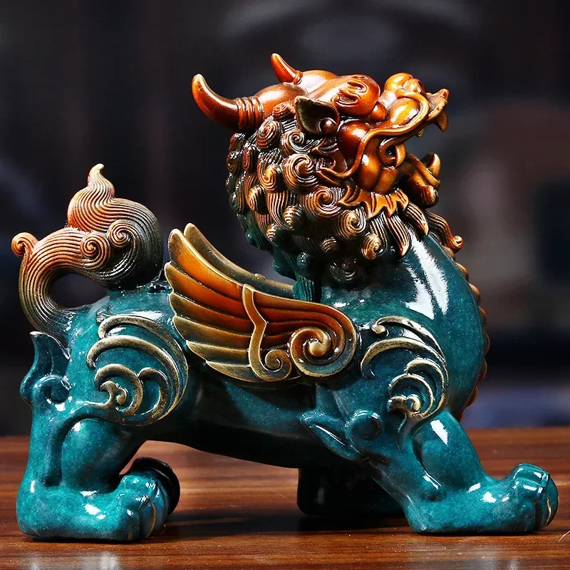 

Feng Shui Copper Pixiu Decor House Figurines Ornaments Statues Home Living Room Sculptures