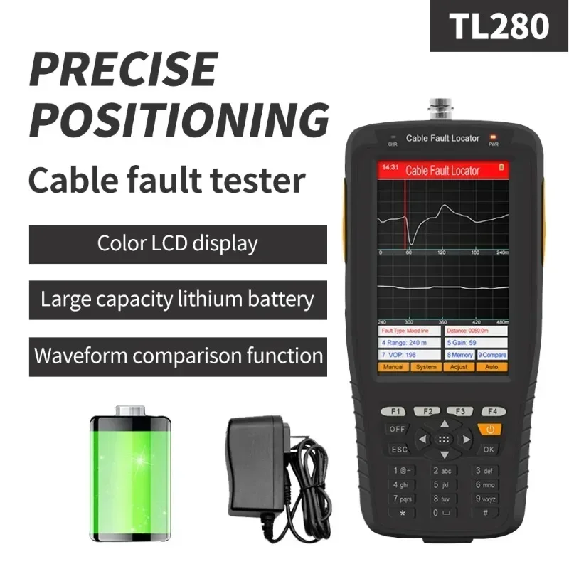 TL280 Cable Fault Tester TDR   Locator Coaxial  Communication  Wire  Locater  1~8km