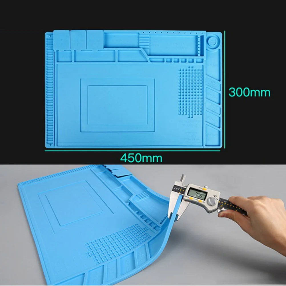 

Heat Resistant Anti Static Mat Large Soldering Repair Pad Multifunctional Workbench Magnetic Silicone Cell Phone Computer