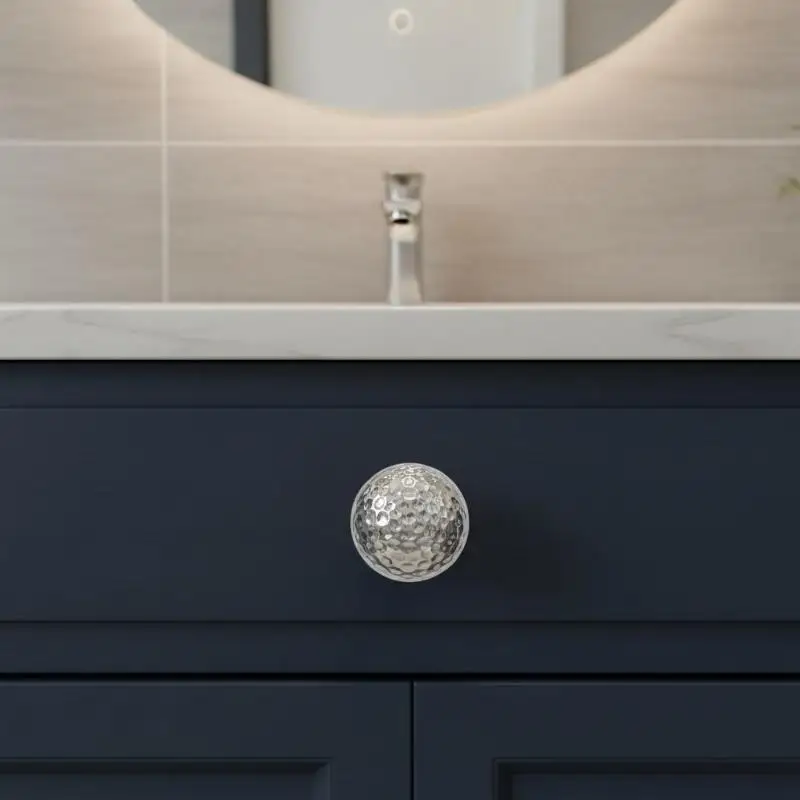 Brass Silver Ball Furniture Pull Handles Hand-forged Hammer Cabinet Handles Door Drawer Knob Kitchen Wardrobe Cupboard Pulls