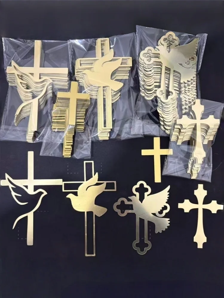 5/10 Piezas de Decoraciones Acrílicas para Pastel de Pascua, Bautizo, Ceremonia Eucarística, Adecuadas para Decoración de Pastel de Bautizo, Ceremonia de Nombramiento, Eucaristía