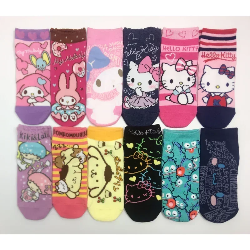 10st Pack Echte Sanrio Kinderen Jeugd Katoenen Sokken Kuromi Katoen Leuke Mode Kinderen Meisjes