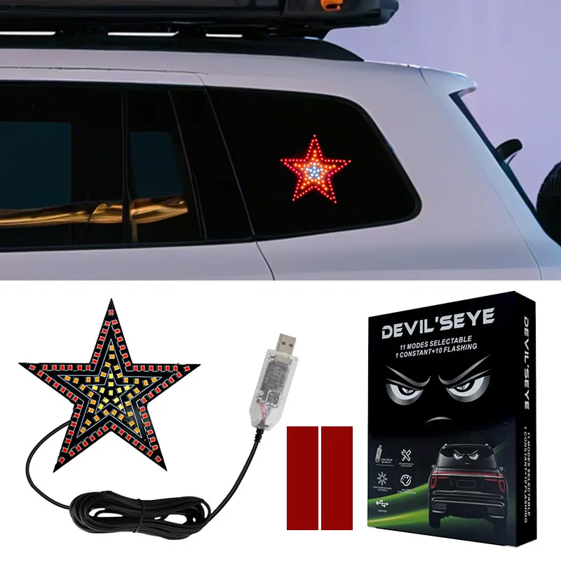 Car star window lamp LED decorative lamp creative no-wiring love heart online celebrity rear window expression lamp