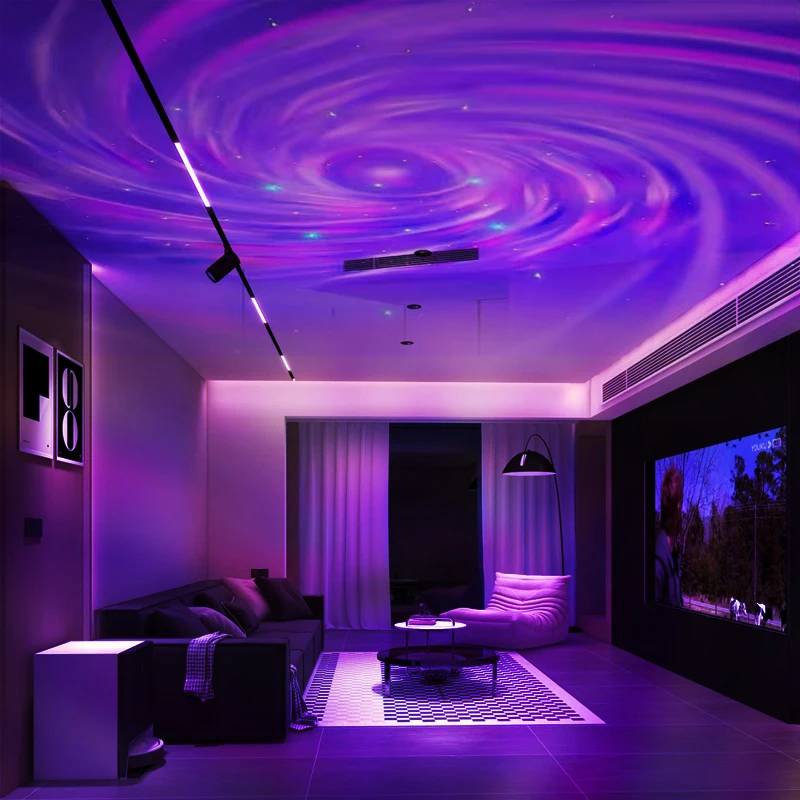 LED Star Projector Ocean Wave And Nebula Night Light Room Rotating Star Projector Light Bedroom Romantic Decor Party Decor.