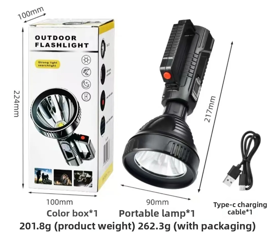 ベトナム市場で最も売れている懐中電灯/強力な充電式屋外照明/高出力ハンドヘルド照明