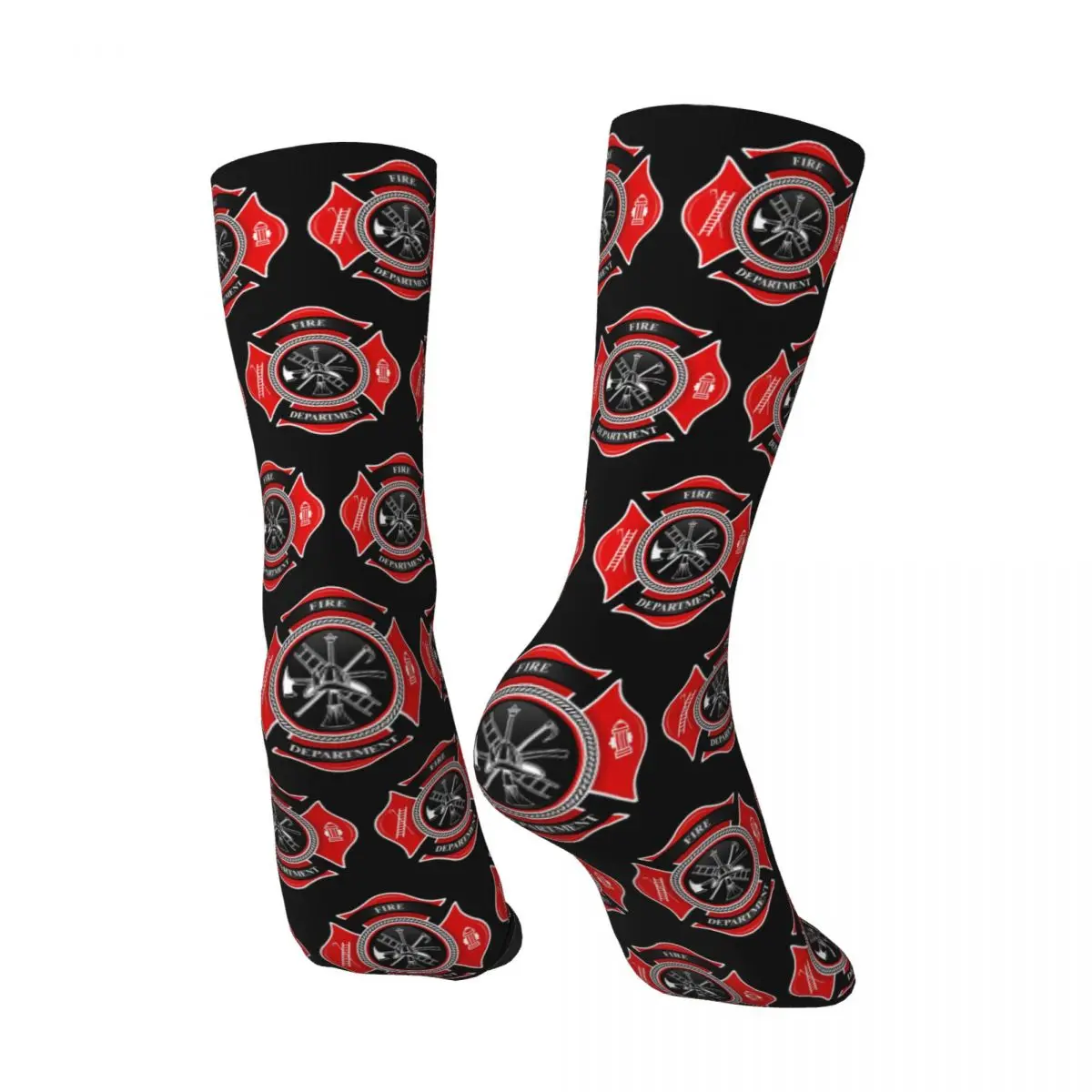 Red Fire Department Badge cosy Unisex Socks Running Interesting Four Seasons Socks