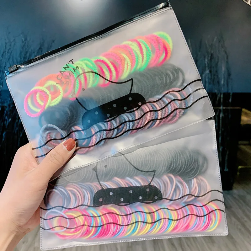 200/500 teile/beutel Mädchen niedlich bunte grundlegende elastische Haar bänder Pferdes chwanz halter Kinder Scrunchie Gummiband Kinder Haarschmuck