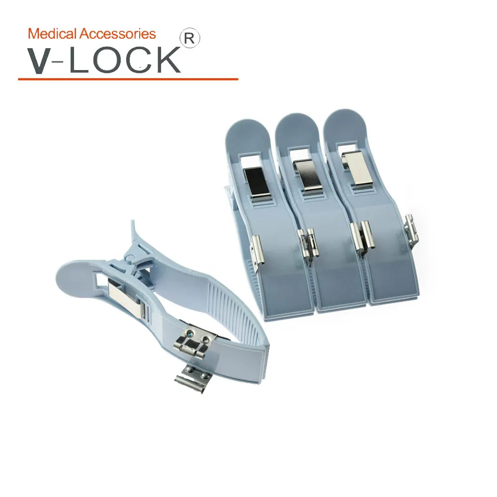 V-LOCK Nickel-plated  EKG clamp,3.0&4.0 double purpose,bule col