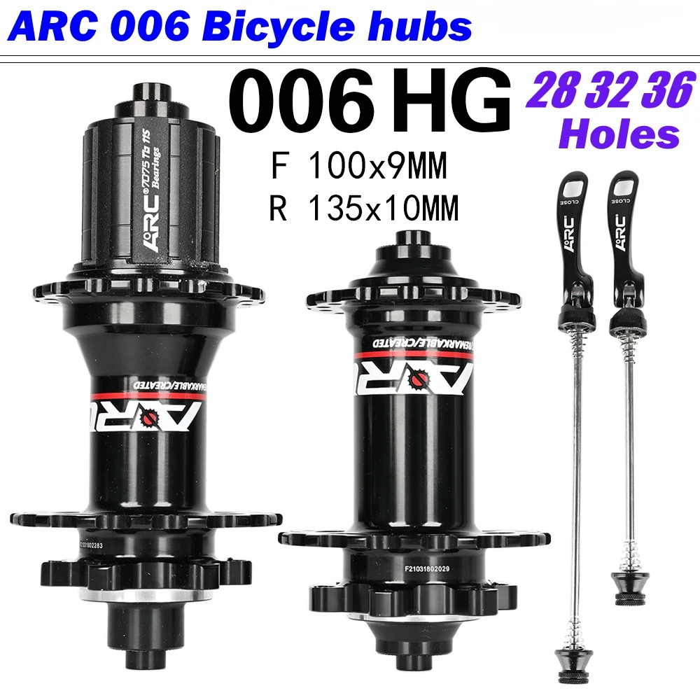 ARC 006 Bicycle Hubs 399g/Pair Sealed Bearing Mountain Bike Hub QR Thru 32 36 28Holes Disc Brake 4 Bearings 4 Pawls 8-11speed