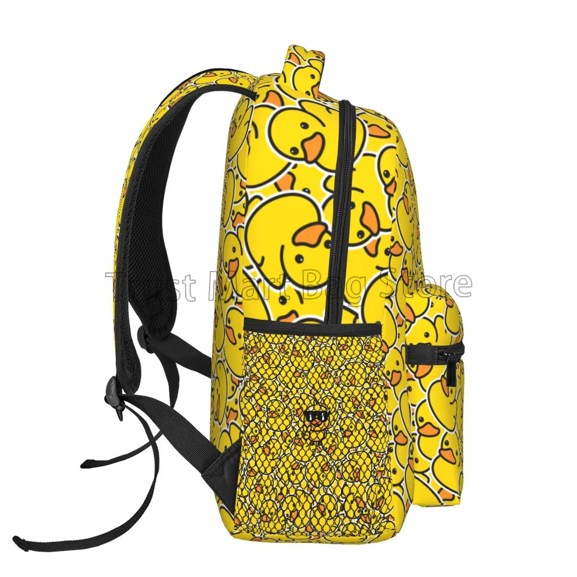 Sac à dos en caoutchouc avec impression DLIGHTPrint pour ordinateur portable, grande capacité, sacs à dos de voyage, sac lancé par les étudiants, cartable scolaire mignon canard jaune