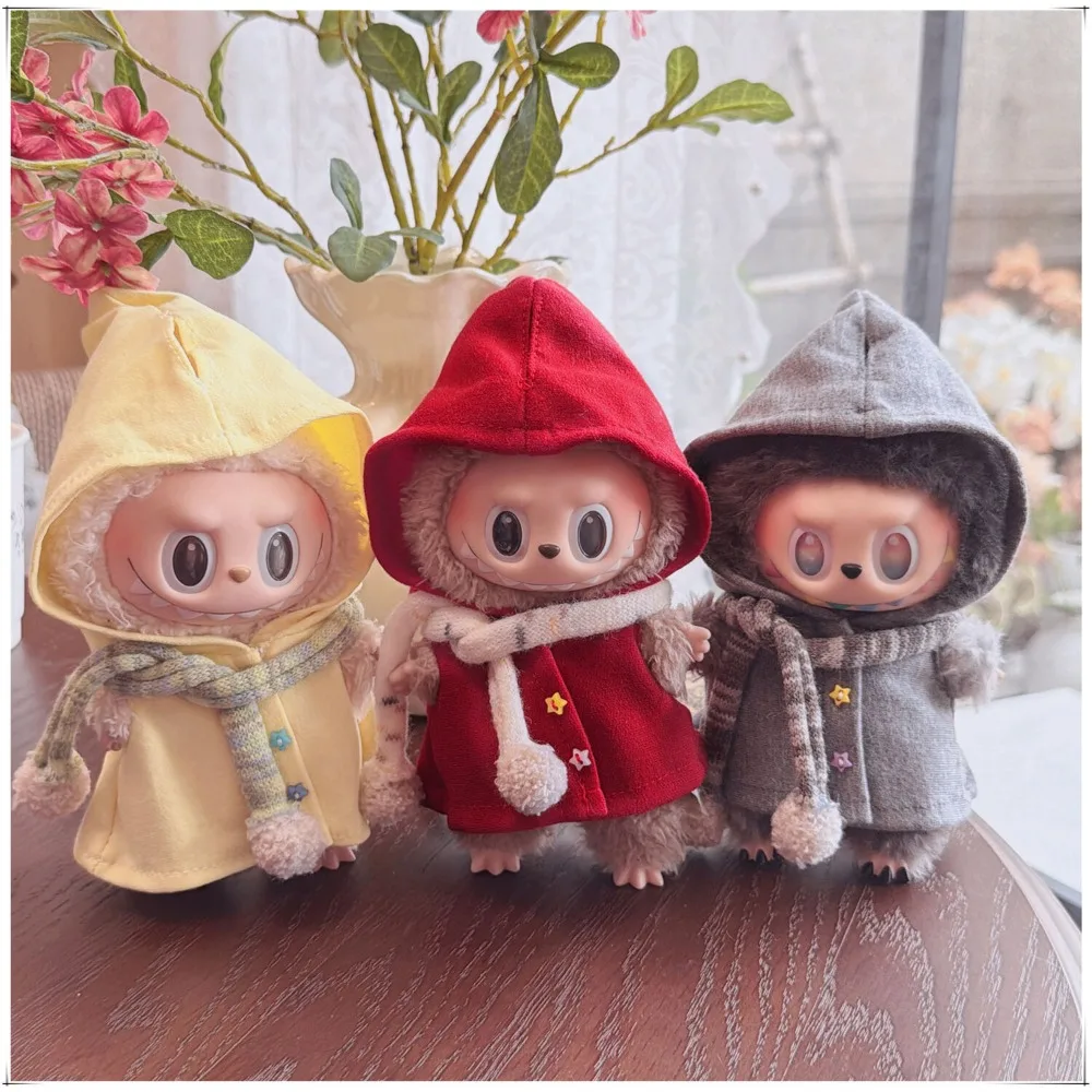 

Одежда для кукол Labubu 15/17 см, накидка и шарф, платье для кукол, аксессуары для сидения, подарок на Рождество, день рождения, игрушки