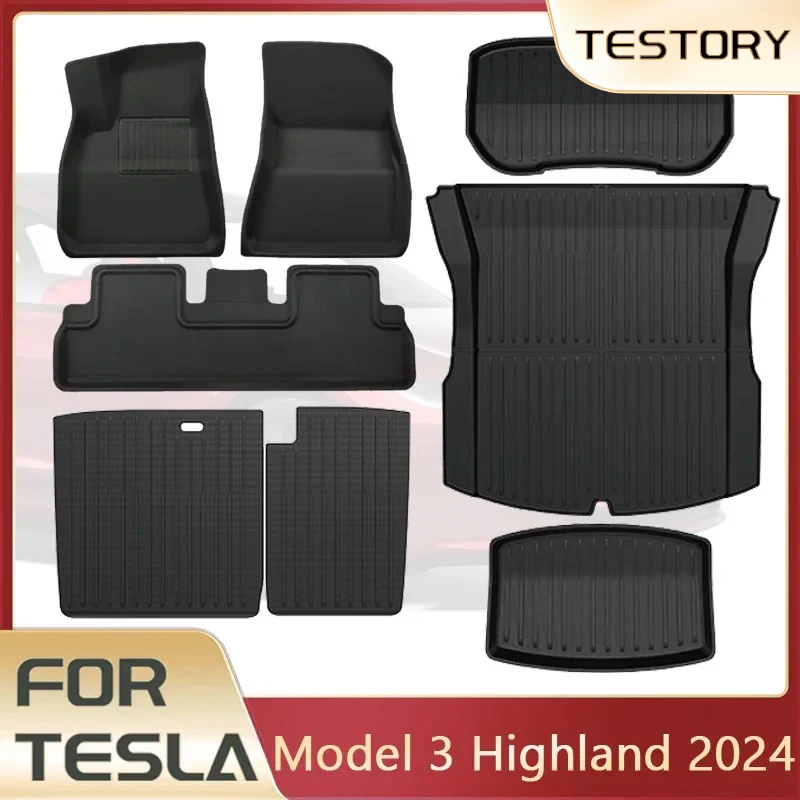 For Model 3 2024 Highland Cargo Liner Floor Mats Anti-slip Pads Waterproof Trunk Mat for Tesla Model 3 2024 Highland Accessories