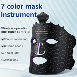 Silicone Mask 7 Colors Led Facial Mask Light Therapy Full Face 240 Lamp Beads Wirelessly Red Light Therapy Photon Mask