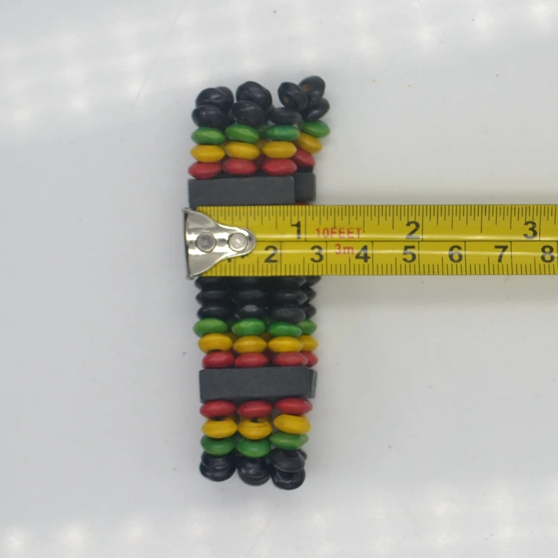 Red Yellow Green Black Wooden Beads Bracelet Rasta Reggae Punk Hiphop Elastic Stretch Bracelets Fashion Jewelry