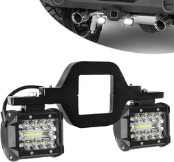 Barra di luci per auto fuoristrada da 4 pollici 60W con luce di lavoro Spot Flood con staffa di montaggio universale per gancio di traino per rimorchio per furgone camioncino