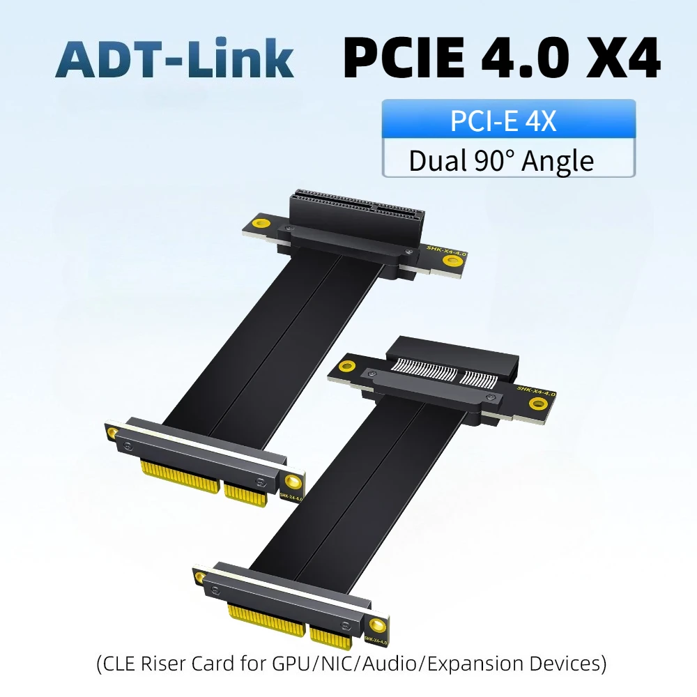 PCI Express 4.0 PCI-E 4X Adapter Riser Card 90 Degree Converter Card for Server Chassis Computer PCI-E 4.0 X4 To X4 Riser 90-180
