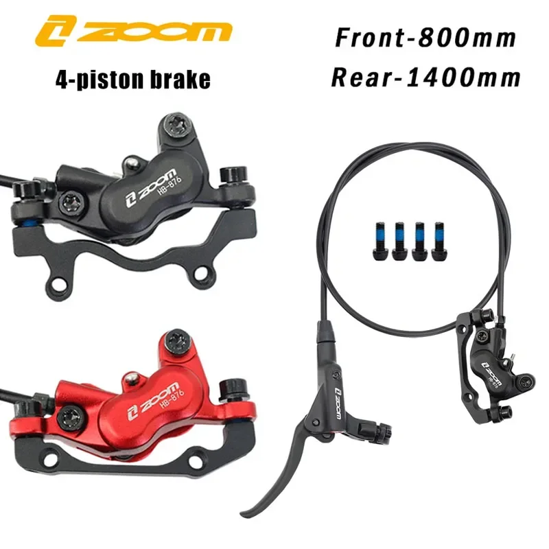 

ZOOM HB-876 4 Pistons Bicycle Hydraulic Brake Mountain Bike Disc Brake Front 800mm/rear 1400mm Mtb Brakes Bicycle Accessories