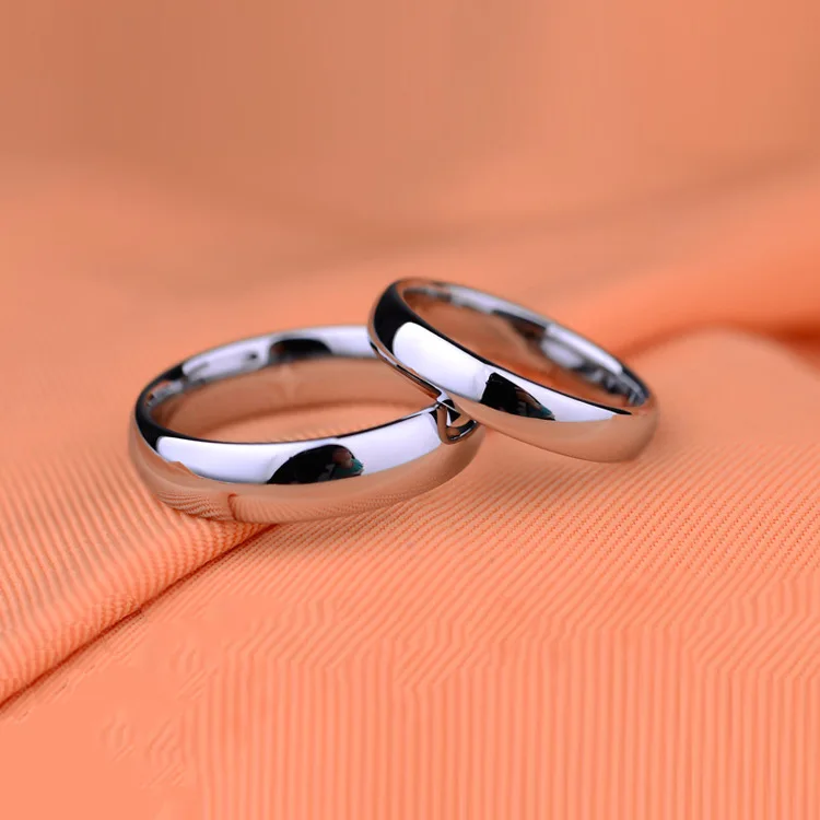 Fashion simple titanium steel plain couples ring 6mm and 4mm rings Wedding Promise Engagement Rings For Women