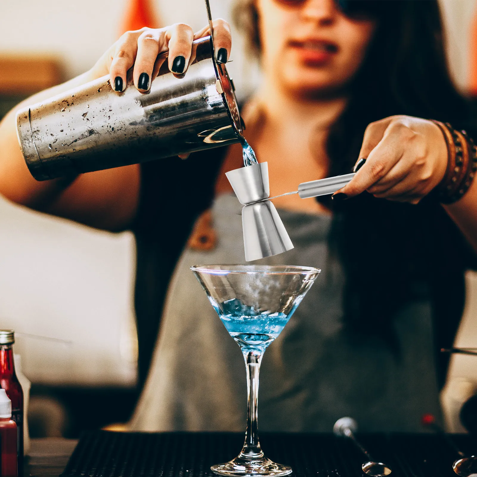 

1pc Stainless Steel Double Jigger 25/50Ml Bartender Tool For Cocktail Measuring Cup Wine Ounce Cup Bar Jigger Set Drink Mixer