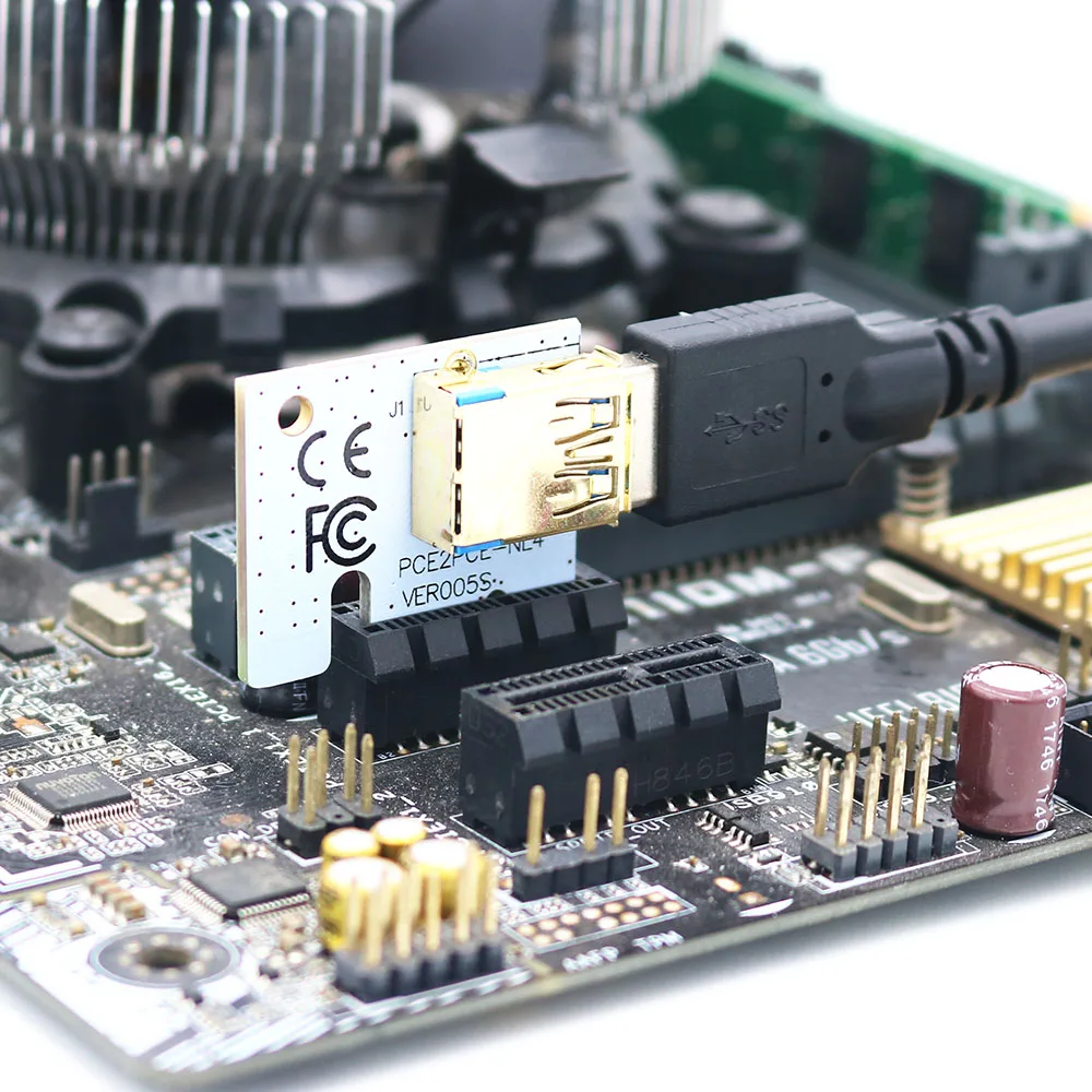 6 шт. PCIE Riser PCI Express X16 VER010X 010 010X кабель Riser для видеокарты GPU USB 3,0 кабель PCI-E адаптер для майнинга