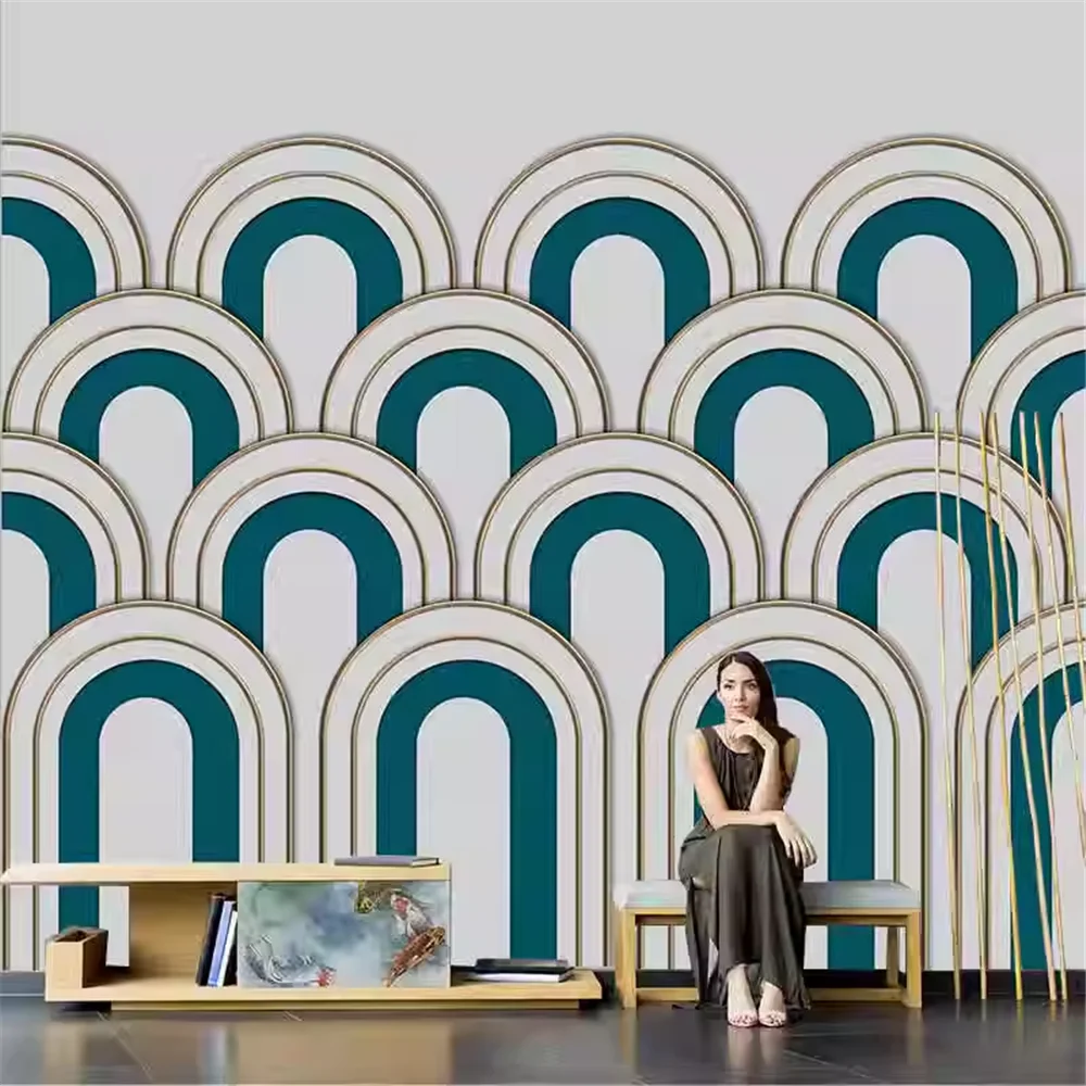 

Пользовательские скандинавские Современные Простые черные белые модные геометрические обои для магазина женской одежды Гостиная Кабинет фон