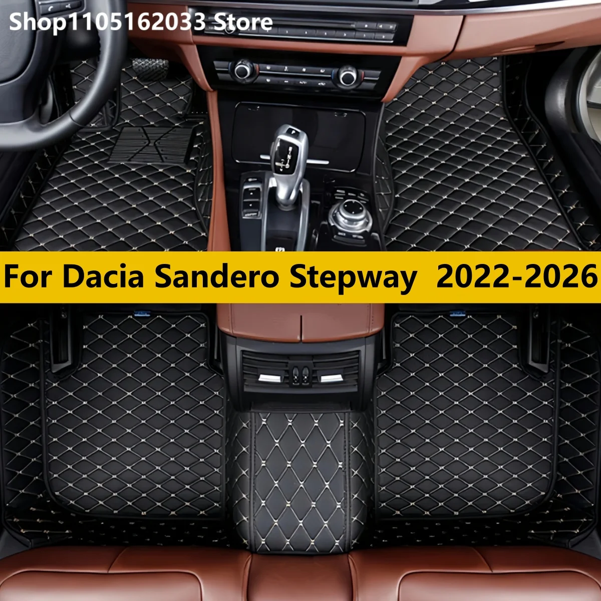 Car Floor Mats For Dacia Sandero Stepway 2022 2023 2024 2025 2026 Leather Floor Mats For Cars Full Set