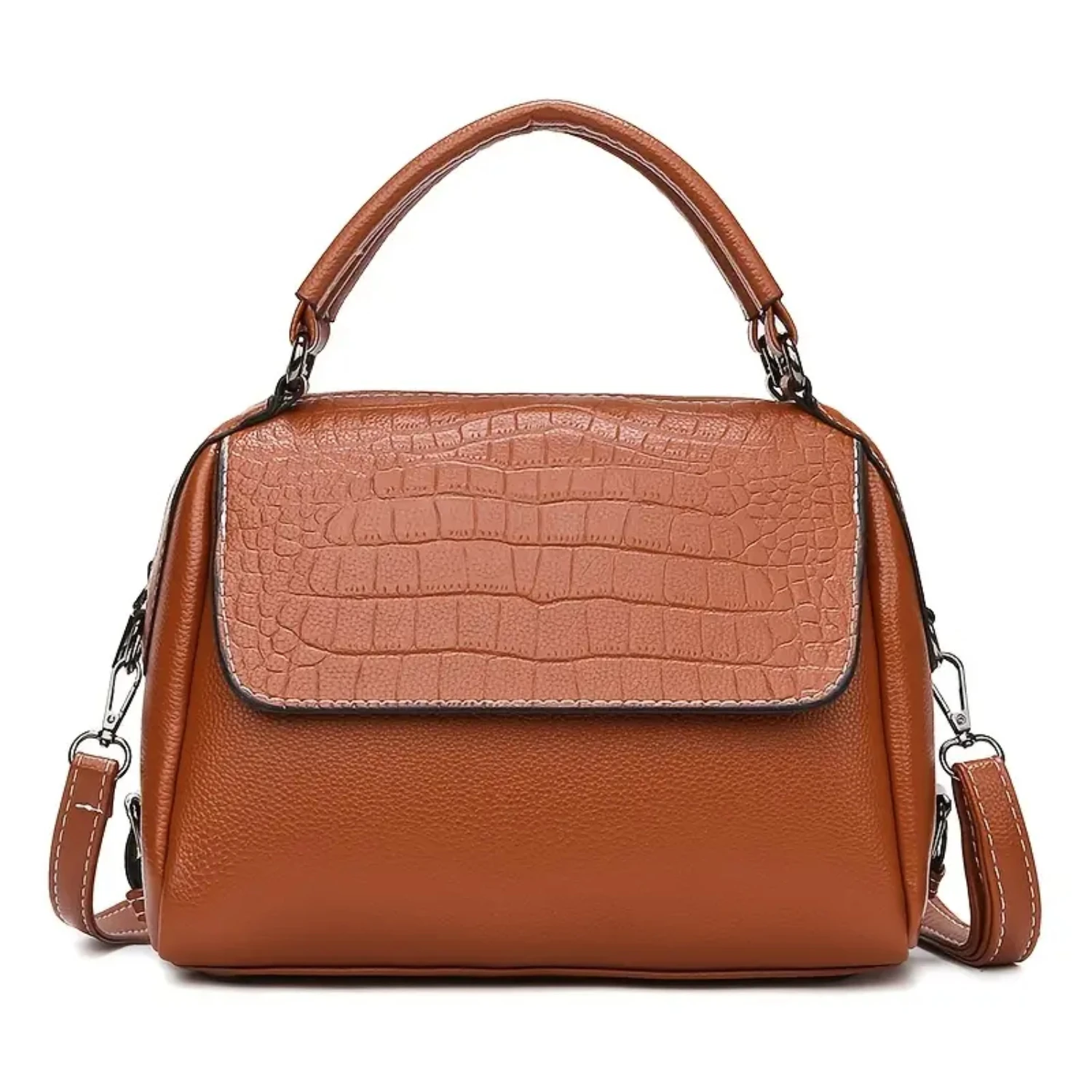 

Fashion Flap Shoulder Bag, Women's Zipper Crossbody Hand Purse With Removable Strap