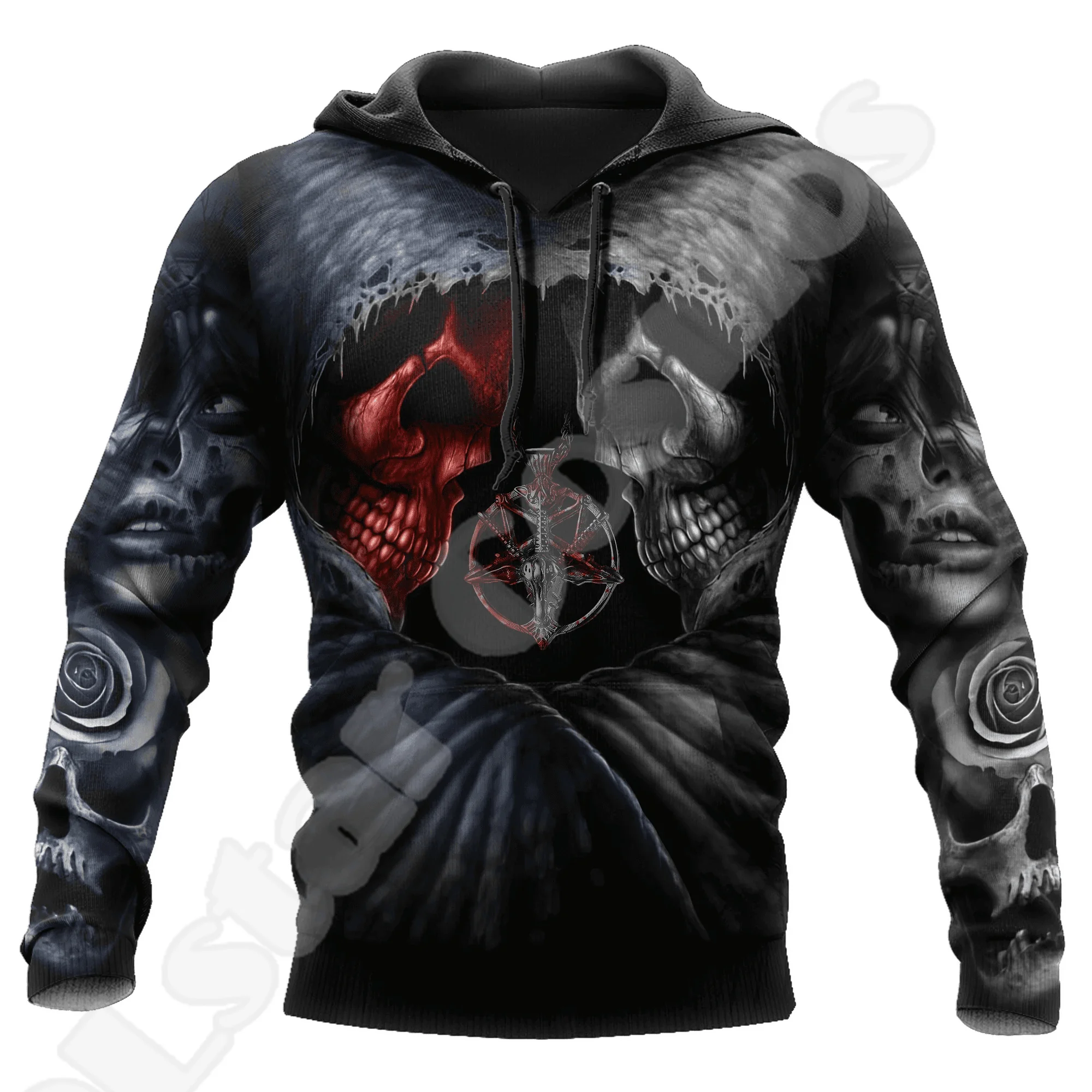 

Halloween Xmas Skull Grim Reaper Ghost Satan Zombie Tattoo Retro Tracksuit Harajuku 3DPrint Streetwear Casual Jacket Hoodies X6