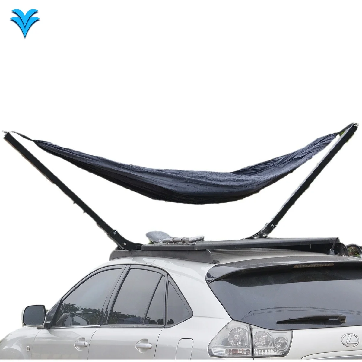 

Portable Nylon 2-Person Hitch Mounted Hanging Hammock for Car Camping Easy to Install and Carry