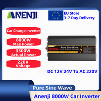 8000W 5000W 3000W 1000W Car Inverter 12V 24V 230V DC To AC Portable Power Voltage Converter With Remote Control For RV Boat