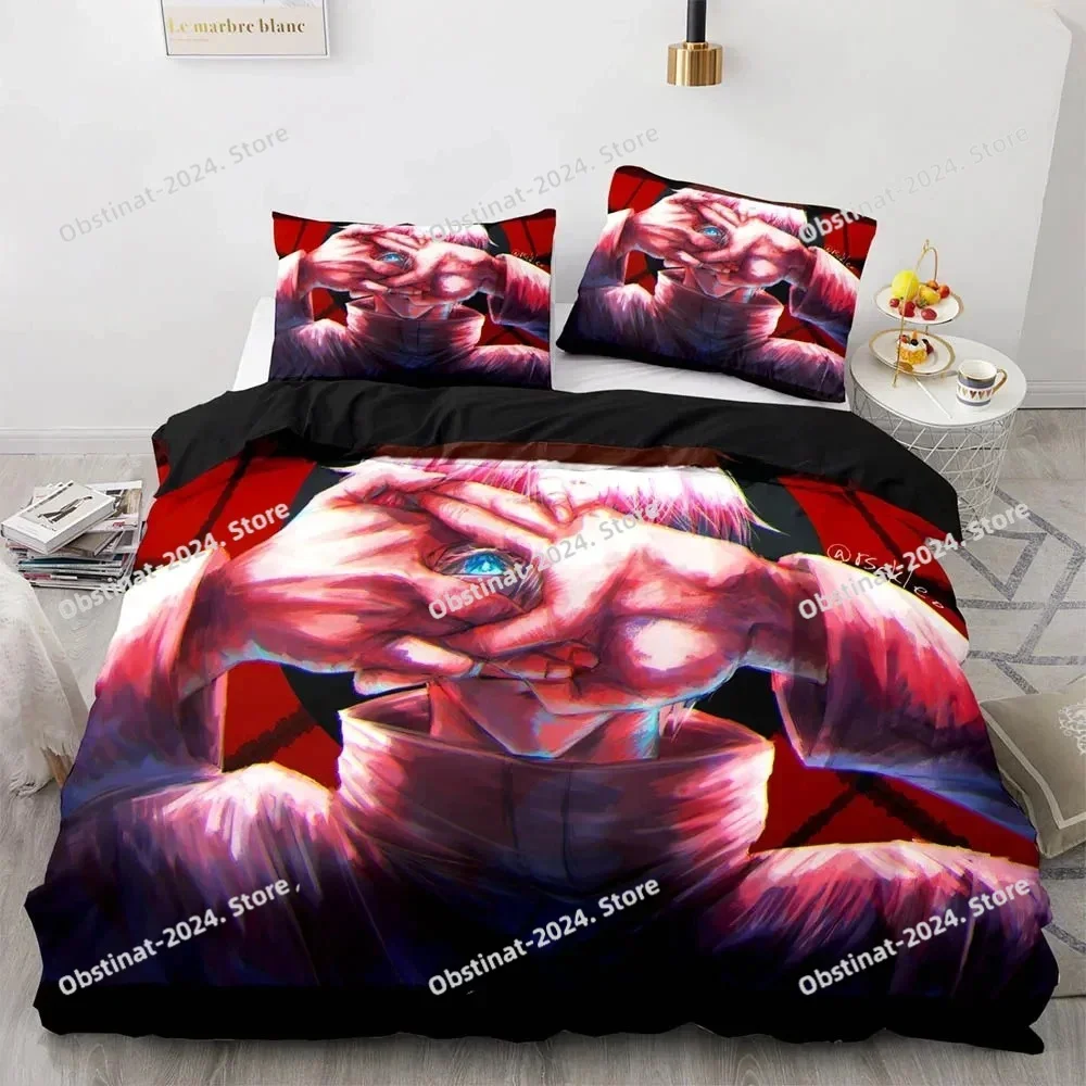 

Anime Jujutsu Kaisen Satoru Gojo Bedding Set Printed single Comforter Quilt Bed Duvet Cover Pillow Case 3 Pieces Kids Adult Size