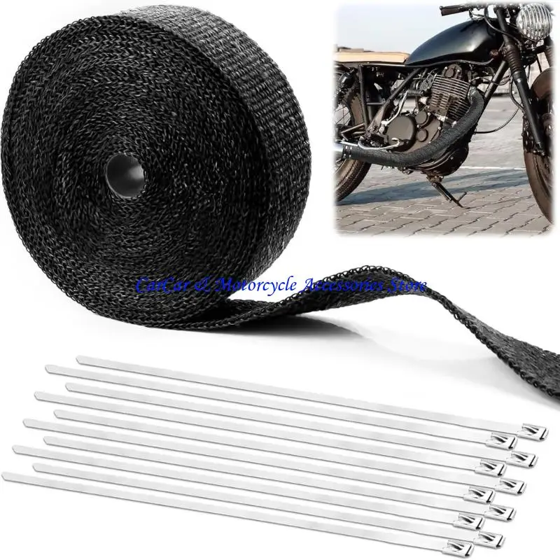 

G5AD Мотоциклетная глушитель тепловая лента выхлопная полоса тепловая упаковка