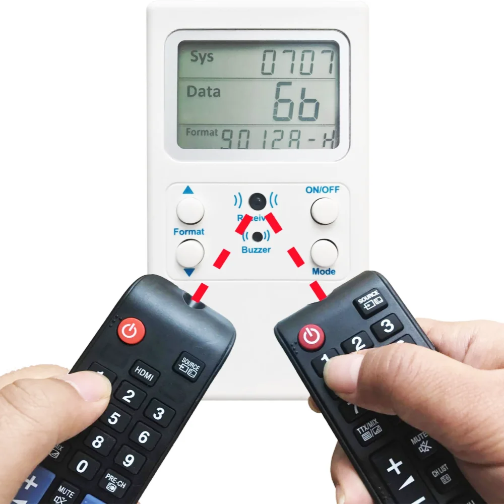 Universal IR Remote Control Decoder Tester Remote Control Testing Decoder Tester Detector Compatible with TV, Projector，speaker