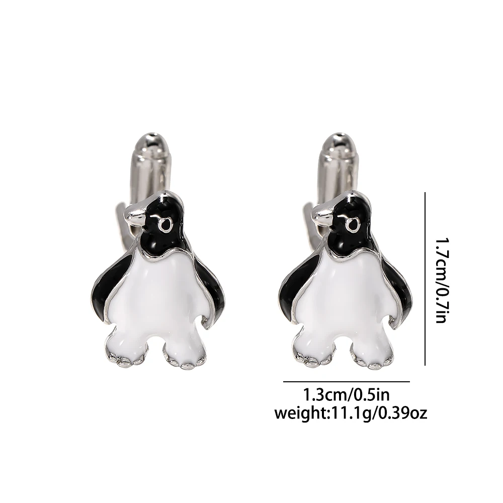 أزرار أكمام رجالي على شكل بطريق كرتوني مضحك، زر أكمام على شكل حيوان لطيف #6