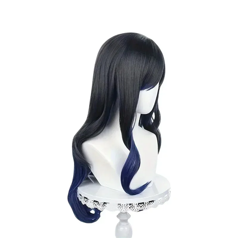 عالية الجودة Akiyama Mizuki شعر مستعار تأثيري طويل الأزرق التدرج مجعد الشعر مقاومة للحرارة الاصطناعية الشعر حزب الباروكات