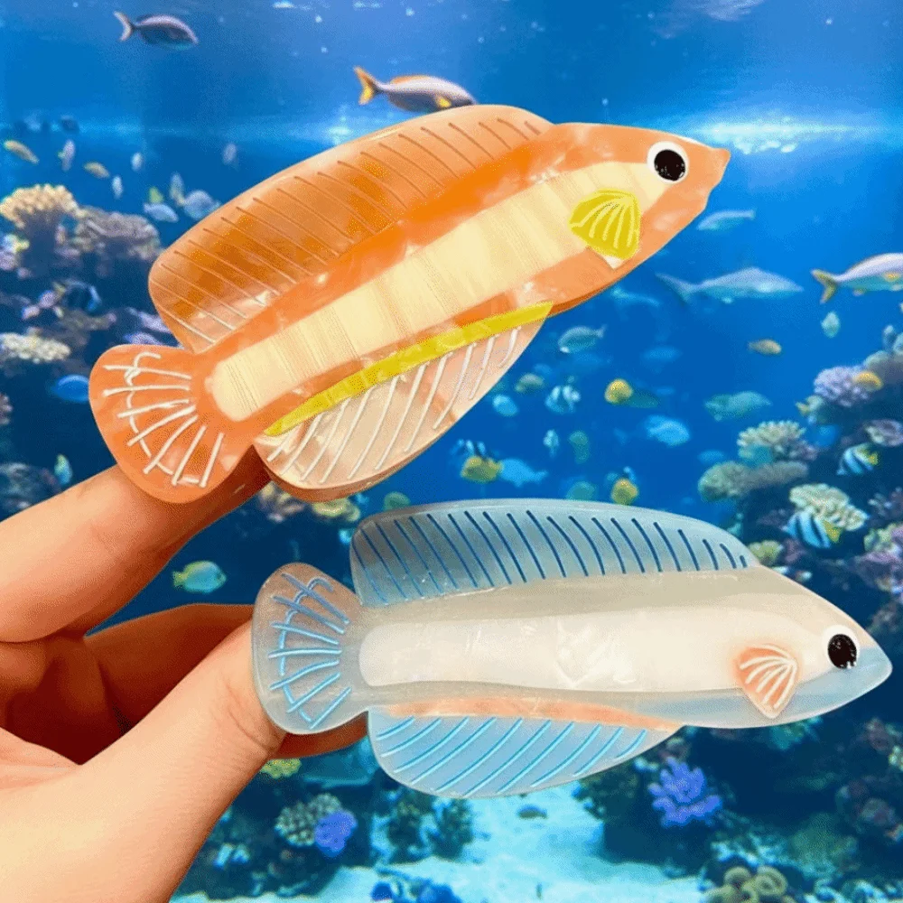 

Корейский стиль, коготь для волос в корейском стиле, акриловая серебряная заколка в виде акулы, персонализированная заколка для волос контрастного цвета для девочек, рыба-меч, уксусная кислота