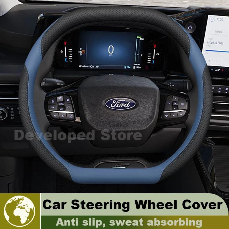 Ultrathin Leather Car Steering Wheel Cover For All New Ford Capri 2025 2026 Auto Steering Wheel Ford puma 2025 Accessories
