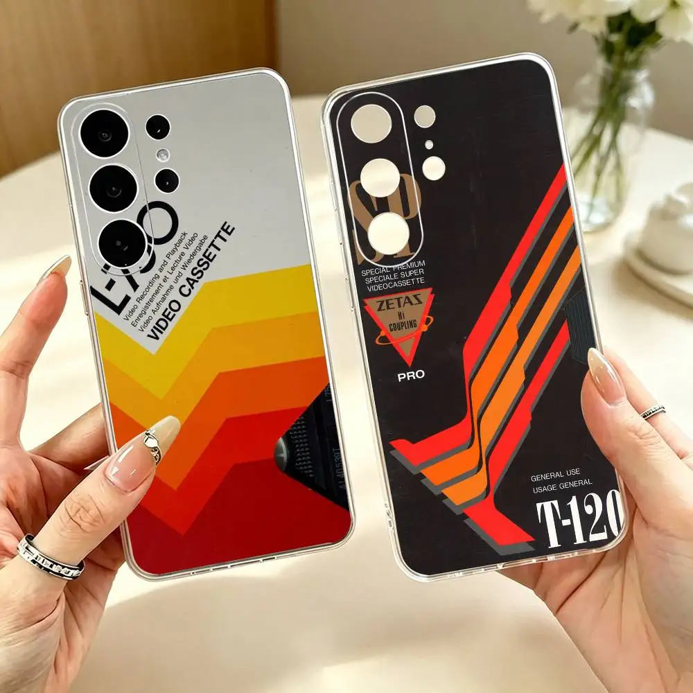 Retro VHS Video Tape  Clear Soft Silicone Phone Case for Samsung S25 S24 S23 S22 S21 S20 Ultra Plus