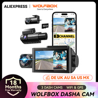 WOLFBOX I07 Dash  Cam 3 Channel Dash Camera for Car Front and Rear 4K Dash Camera with GPS WiFi Car Dvr for 170 FOV WDR