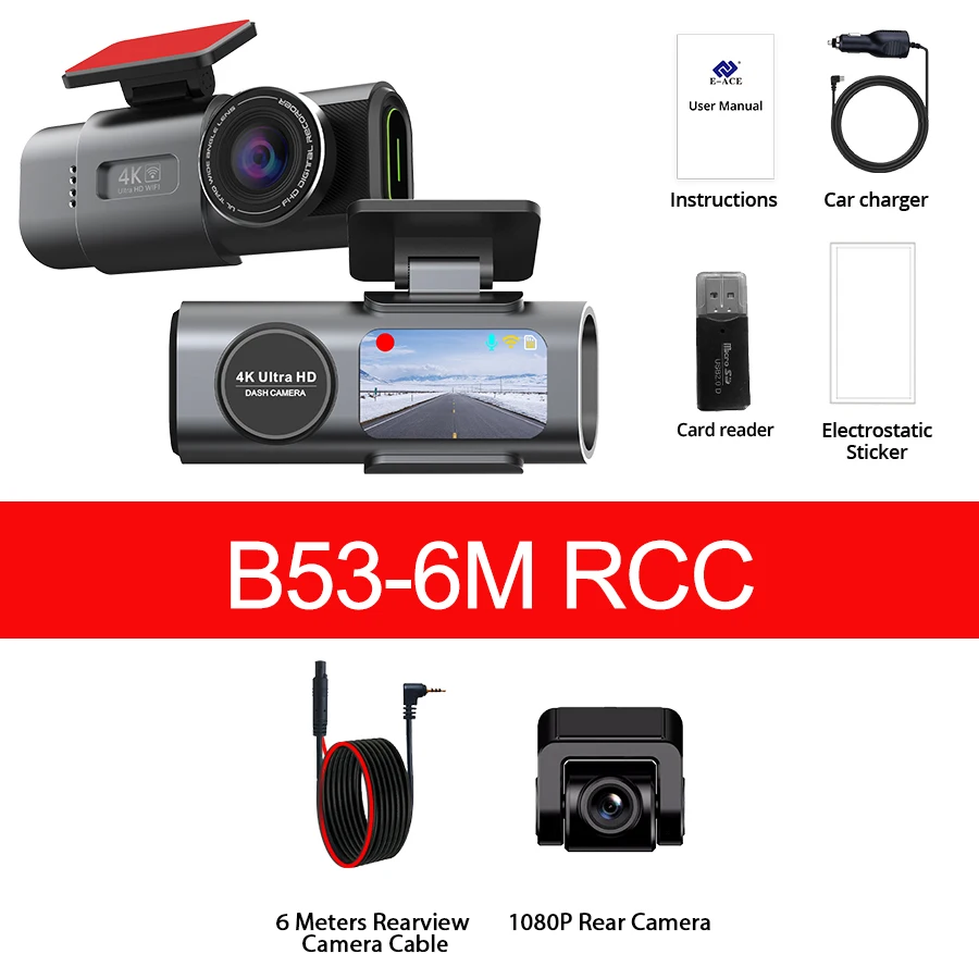 Dash Cam 4K Built-in WiFi Car DVR Night Vision G-Sensor Supports GPS 24H Parking Monitoring Black Box for Car image 3